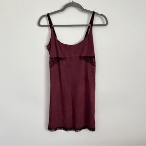 Victoria’s Secret Modal Sweetheart Lace Mini Slip Burgundy Women’s Y2K Lingerie